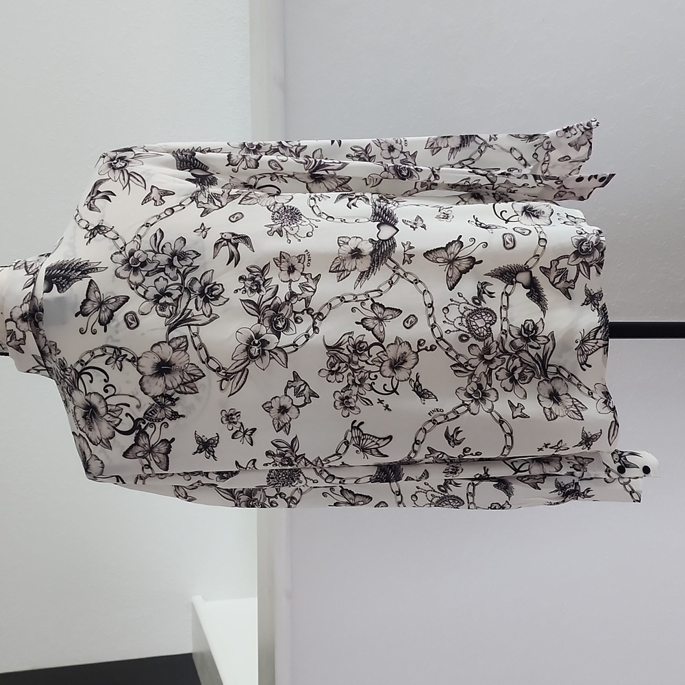 PINKO Corisha Tattoo Print Crepe Blouse - Picture 11 of 13